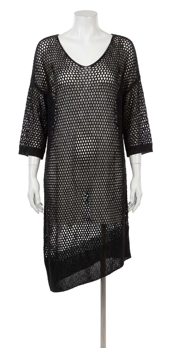 NEW GIGI MODA ginavra knit mesh dress cover up in black
